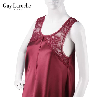 Guy Laroche ชุดนอน GN4C43 ของแท้เกรด A ทรงกระโปรงสั้น ผ้าซาตินเนื้อนุ่ม ผ้าลื่น แต่งลูกไม้ที่อกด้านหน้า