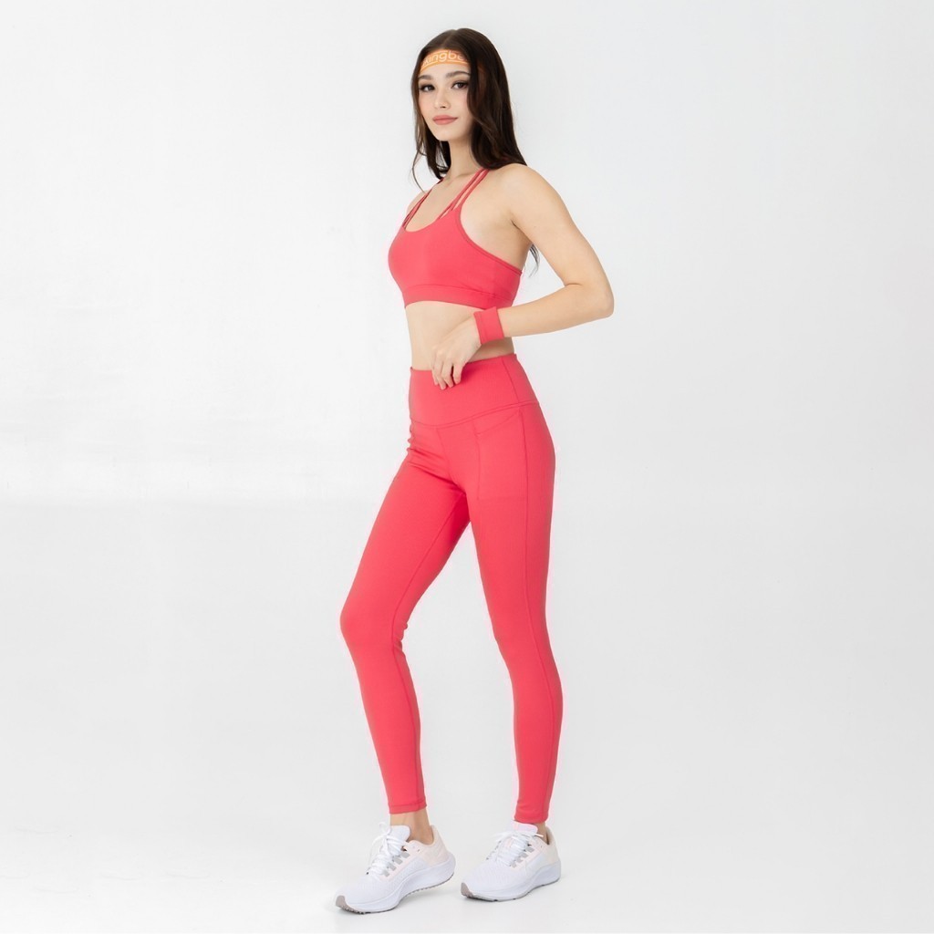 Wakingbee Trinity Rib Bra (Raspberry) สปอร์ตบรา ผ้าร่องพรีเมี่ยม ใส่ว่ายน้ำได้ กระชับ ผ้ากันยูวี แห้งไว ยืดหยุ่นดี ราคา ถูกที่สุด ดีลบีเคเค แกลเลอรีภาพที่ 4