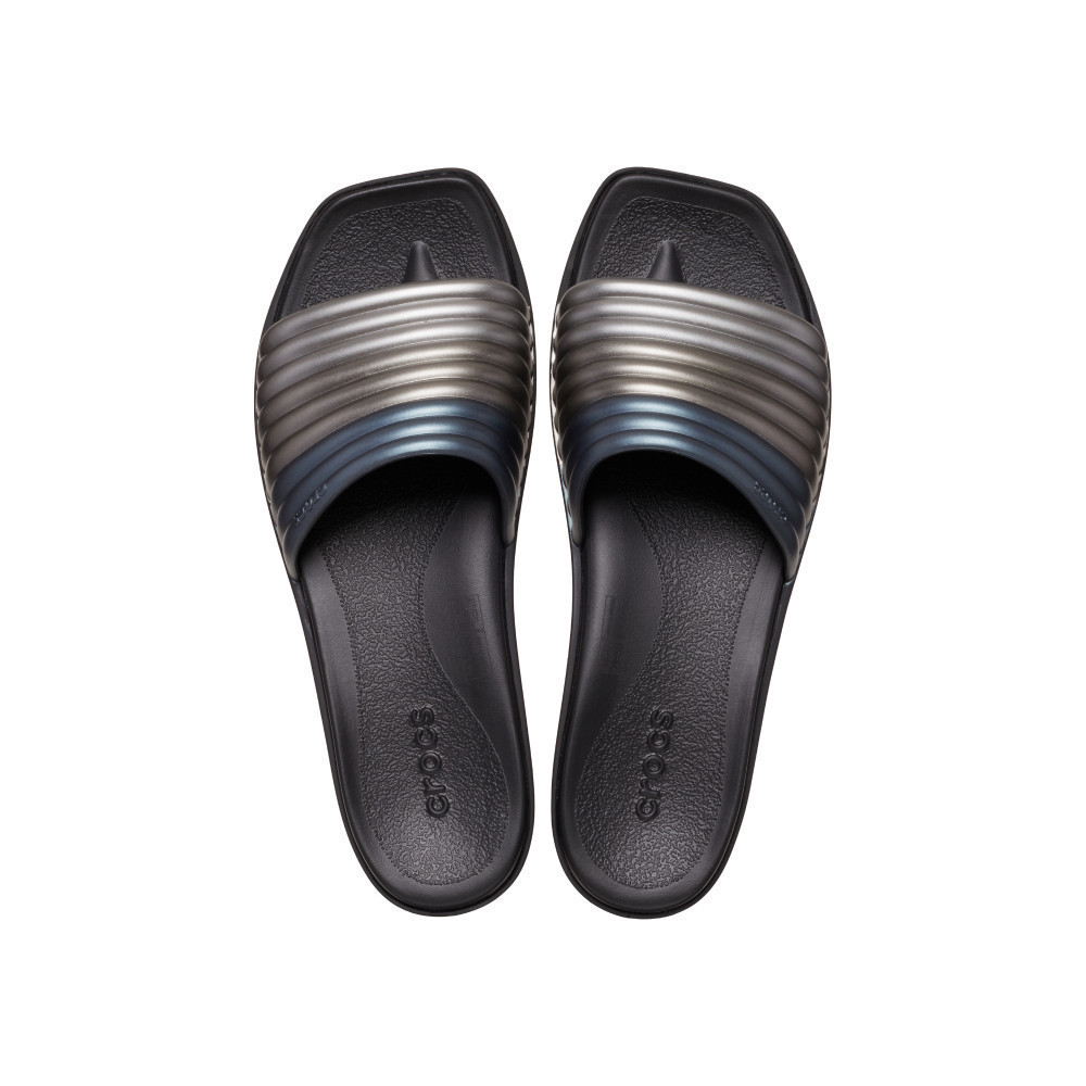 CROCS รองเท้าแตะผู้หญิง MIAMI METALLIC SLIDE รุ่น 210041001 - BLACK