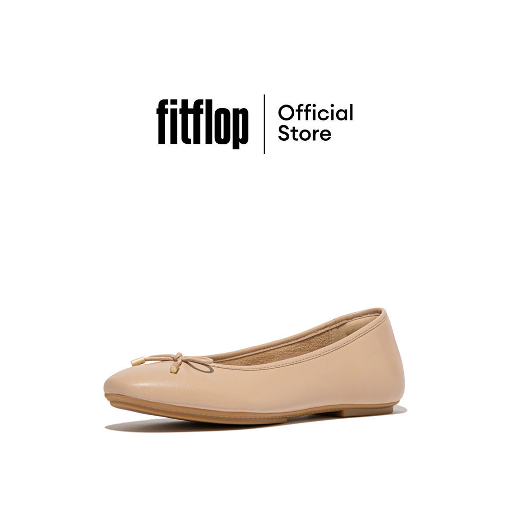 FITFLOP DELICATO BOW SOFT BALLET FLATS รองเท้าคัทชูผู้หญิง รุ่น HX8-B41 สี CLASSIC BEIGE