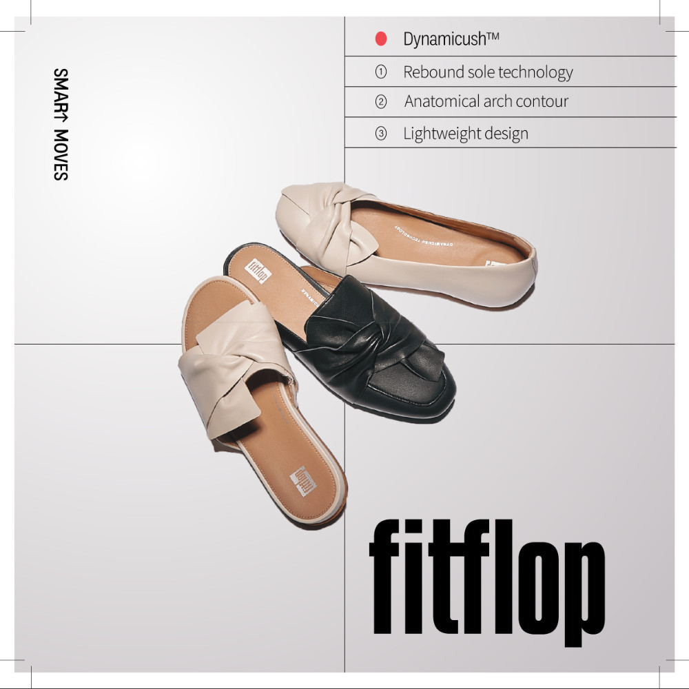 FITFLOP GRACIE WOVEN CROSS SLIDES รองเท้าแตะผู้หญิง รุ่น JA8-C25 สี OFF-WHITE