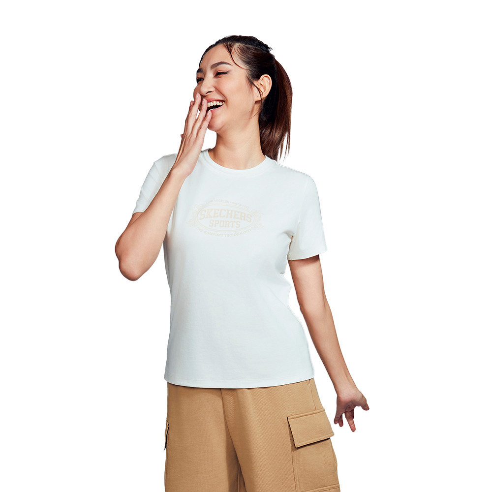 Skechers สเก็ตเชอร์ส เสื้อยืดแขนสั้นผู้หญิง Women Sports Union Short Sleeve Tee - SL424W607-OW01