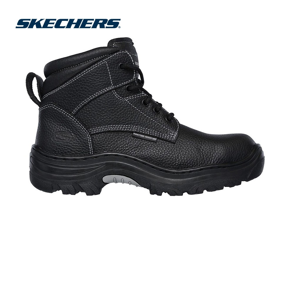 Skechers สเก็ตเชอร์ส รองเท้าเซฟตี้หัวเหล็กผู้ชาย Men Work Burgin Tarlac Work Shoes - 77143-BLK Memory Foam