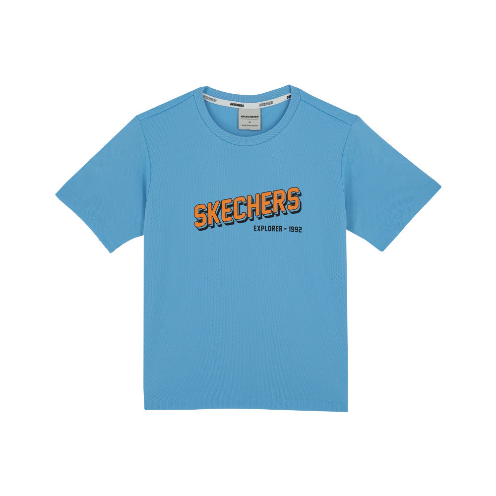 Skechers สเก็ตเชอร์ส เสื้อยืดแขนสั้นเด็กผู้ชาย Boys Adventure Short Sleeve Tee - SL224B176-BLUE