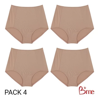B'me กางเกงในเอวสูง รุ่น ME7069 (แพ็ก4ตัว) สีดำ สีนู้ด สีกรม สีชมพูกุหลาบ สีโอวัลติน สีเบจ