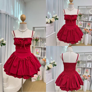 สาวอวบใส่ได้อก ถึง45ชุดเดรสสายเดี่ยวสั้นสไตล์เวียดนามส่งน่ารักมาก detail แต่งขอบลูกไม้