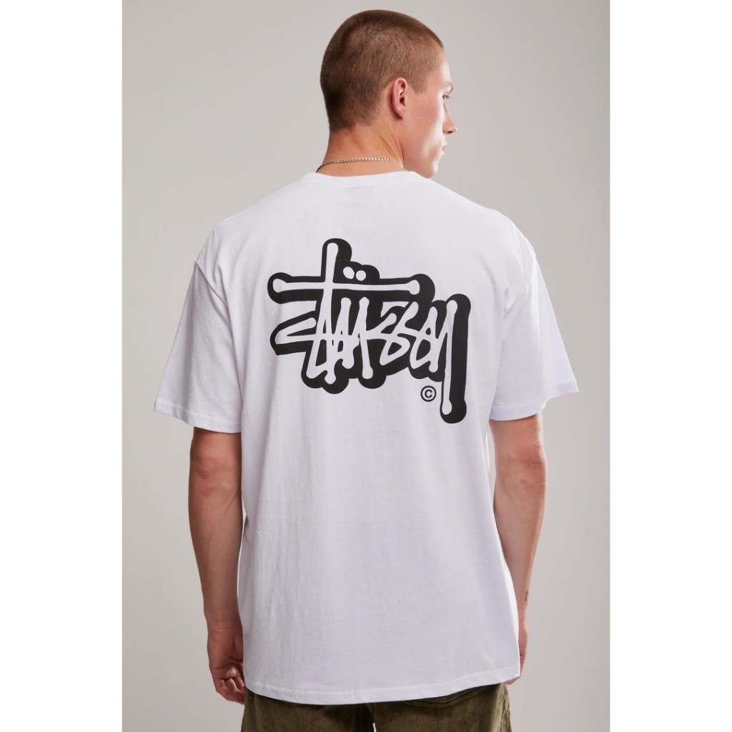 STA.STA.[ของแท้ พร้อมส่งในไทย] Stussy (Australia) Solid Offset Graffiti T Shirt  tee.
