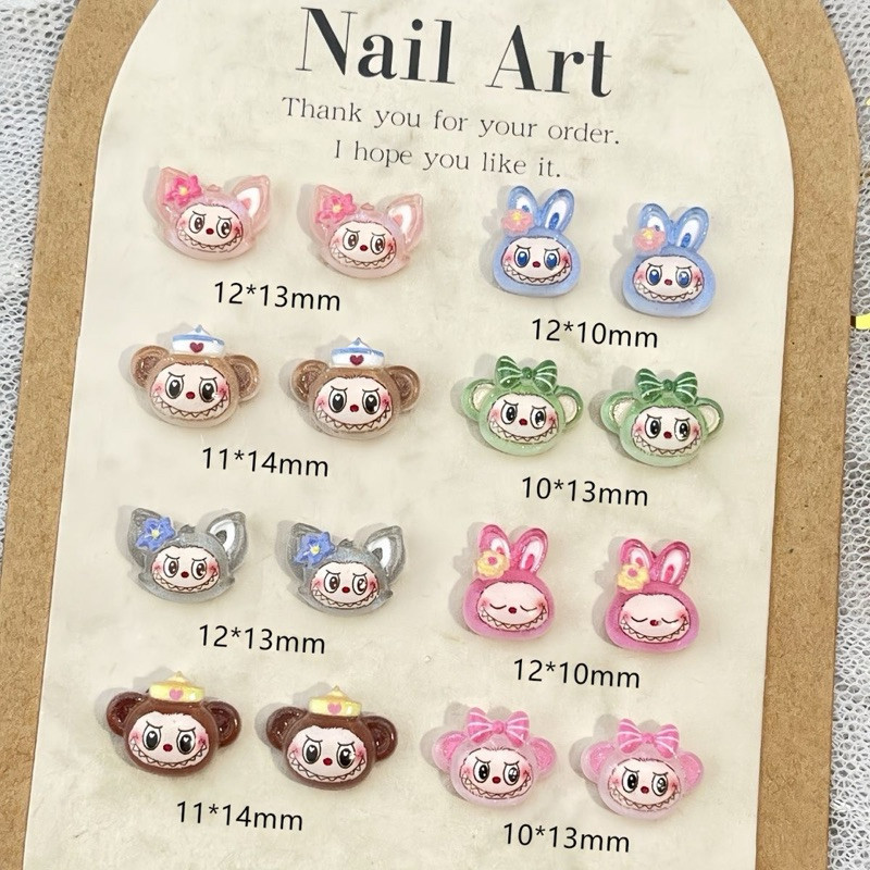 อะไหล่ติดเล็บ Labubu แบบคละรวม จำนวน 10 ขิ้น/ห่อ สินค้าพร้อมส่งในไทย