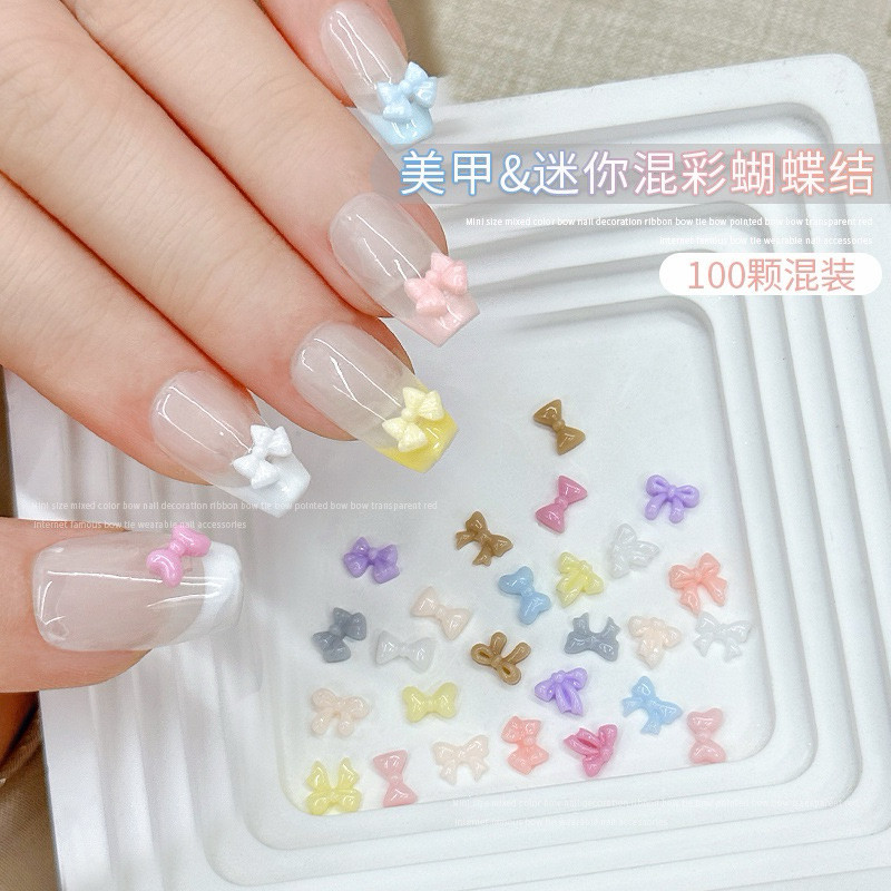 อะไหล่ติดเล็บ เรซิ่นรูปโบสวยๆ น่ารักมากมาย 100 ชิ้น ต่อห่อ