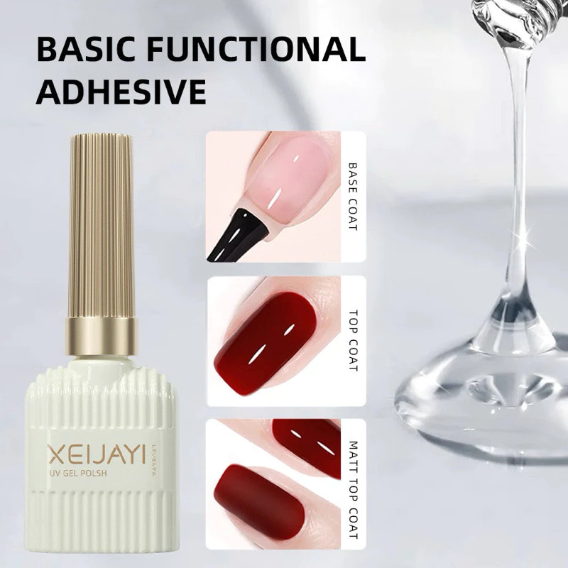 น้ำยาเคลือบเล็บแบบต้องอบ Top Coat ,base Cose แบรนด์ XEIJAYI ขนาด 15 ml ทาแล้วเงามาก อยู่นานมากกว่า 45 วัน สินค้าพร้อมส่ง