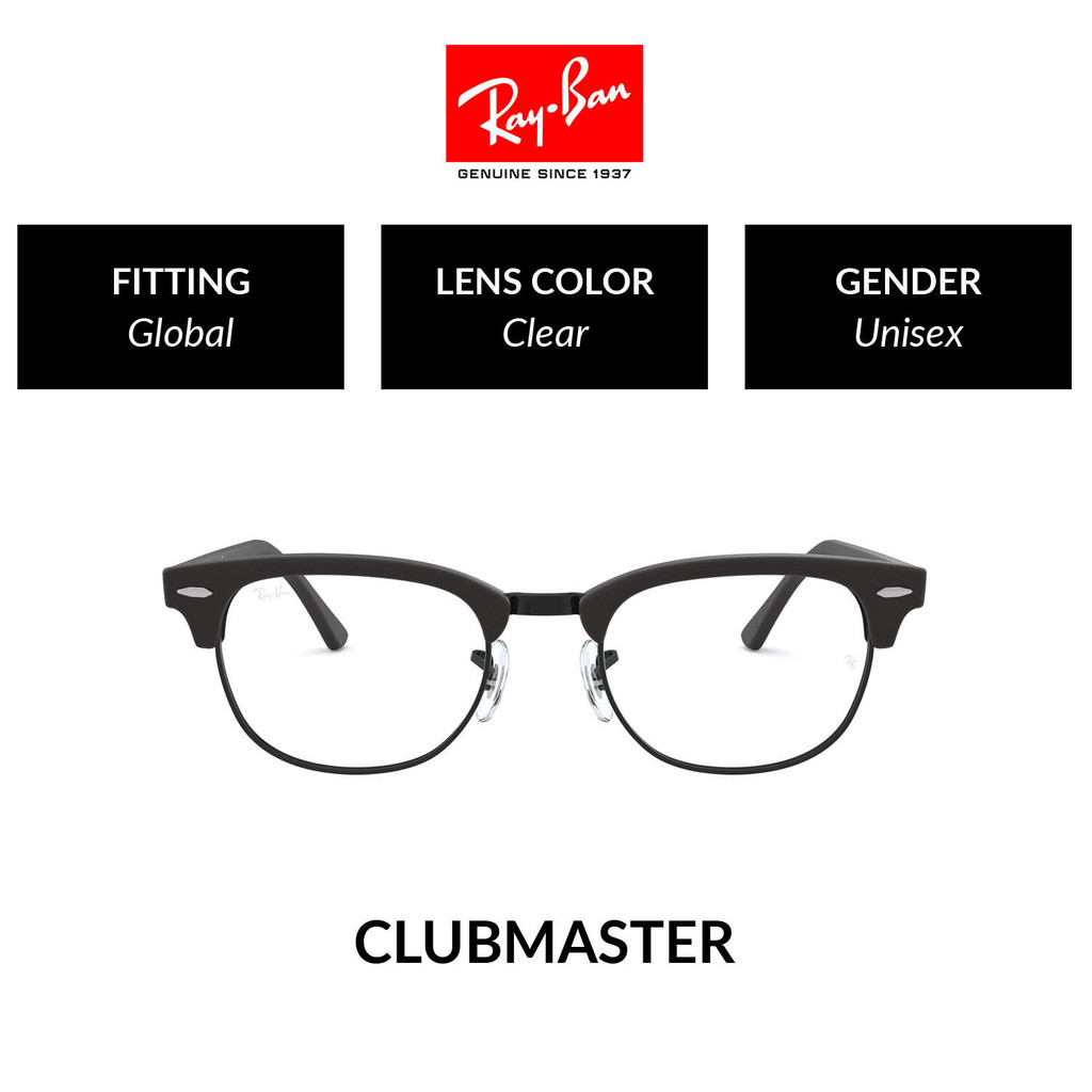 Ray-Ban Clubmaster glasses- RX5154 2077 - size 51 แว่นสายตา