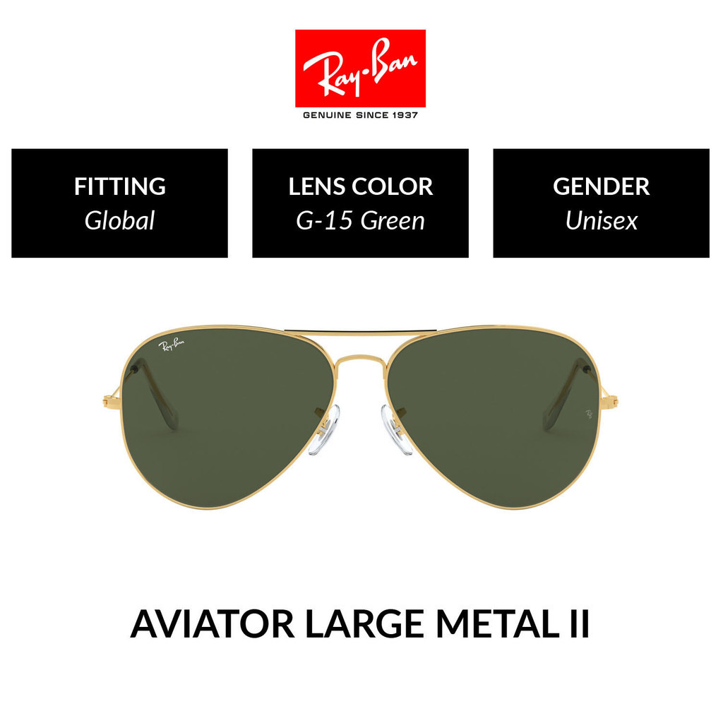 Ray-Ban Aviator large metal II - RB3026 L2846 - size 62 -sunglasses แว่นกันแดด