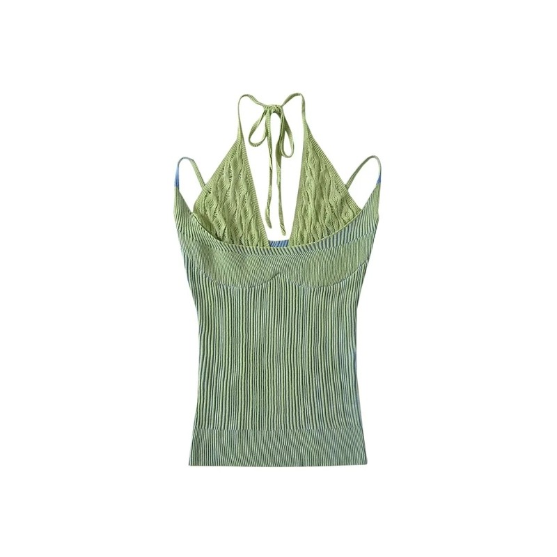 เสื้อสายเดี่ยวไหมพรม ดีเทลเพิ่มสายคล้องคอ สีน่ารัก BB - รูปที่ 6