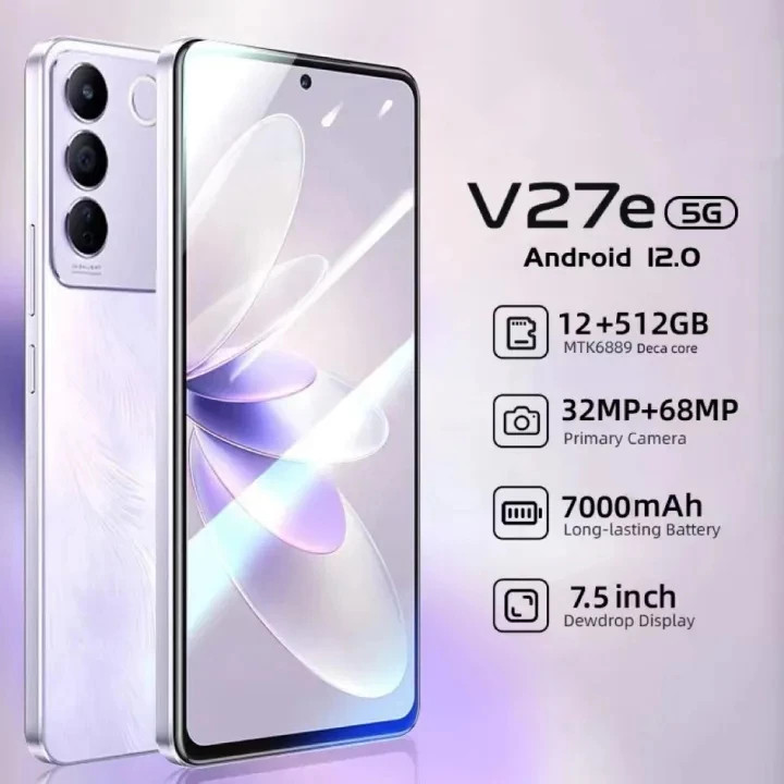 V27E(12+512) | สมาร์ทโฟนทนทานต่อการกระแทก กล้องชัด 32 MP ใช้งานราบเลื่น 48 เดือน แบตเตอรี่ 5000 mAh