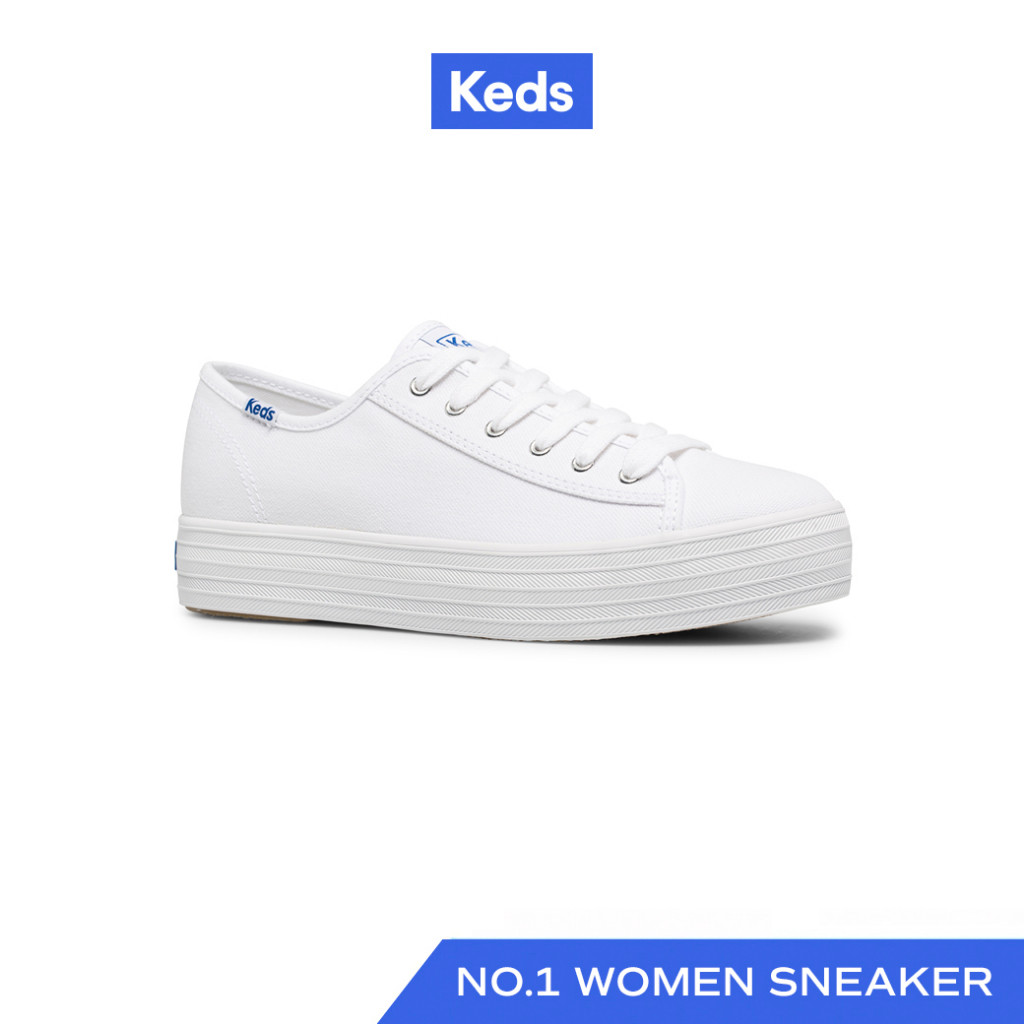 KEDS รองเท้าผ้าใบ มีส้น รุ่น TRIPLE KICK ORG CORE สีขาว ( WF64858 )