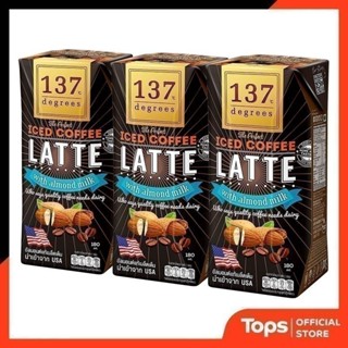 137 DEGREES 137ดีกรีน้ำนมอัลมอนด์สูตรกาแฟลาเต้ 180มล. แพค 3 …