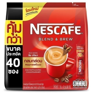 NESCAFE เนสกาแฟเบลนด์แอนด์บรูริชอโรมากาแฟปรุงสำเร็จชนิดผง 17กรัม แพค 40ซอง [8850127059090]