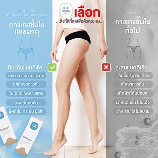 [มีส่งด่วน] กางเกงในยับยั้งแบคทีเรีย นวัตกรรม BioGuard ลดกลิ่นอับ ไม่ระคายเคืองผิว ระบายอากาศดี ลดกลิ่นอับ Eisei Haku