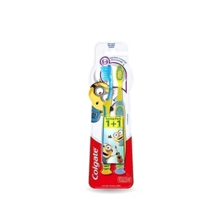 [มี 2 แพ็กให้เลือก] แปรงสีฟันเด็ก คอลเกต มินเนียน อายุ 5-9 ปี แพ็กคู่ Colgate Kids Toothbrush age 5- 9 years Twin Pack