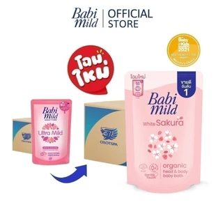 [ยกลัง]เบบี้มายด์ สบู่เหลว ไวท์ซากุระ ออร์แกนิค ถุงเติม 350 มล. แพ็ค 12