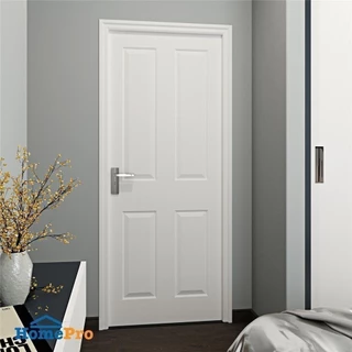 AZLE ประตูภายใน HDF ศรีวิชัย 4 ลูกฟัก 80X200 ซม. สีรองพื้น จัดส่งโดย HomePro