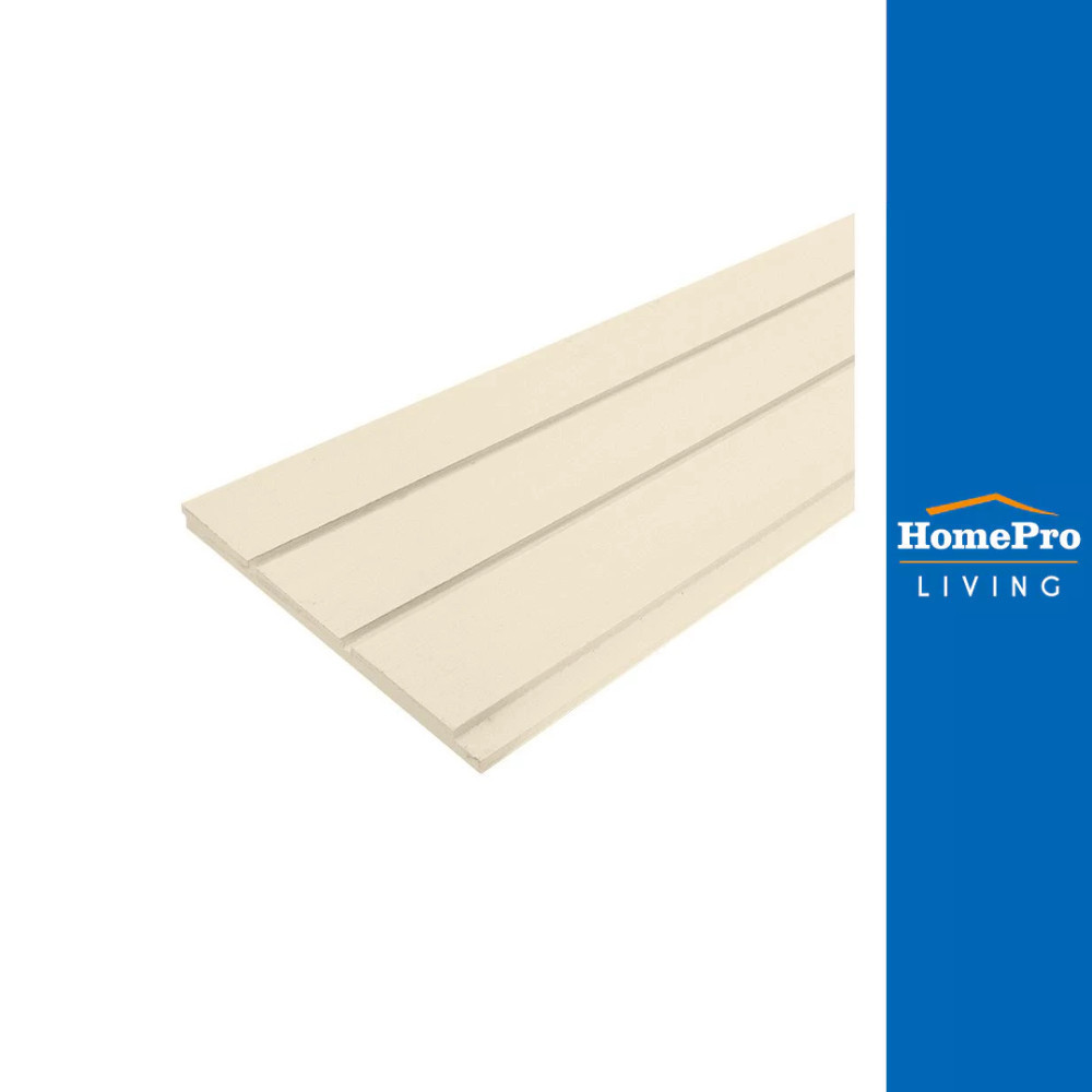 CONWOOD ไม้ผนังบังใบ G2 ลายเสี้ยน 20.3X305X1.1 ซม. สีขาวงาช้าง จัดส่งโดย HomePro