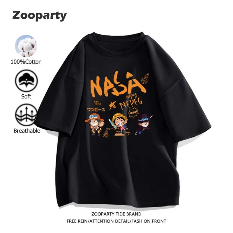 One Piece อนิเมะ แนวโน้ม เสื้อยืด 2025 ใหม่ คอกลม ผ้าฝ้ายแท้ เสื้อยืดผู้ชาย oversize มี 10 สี(ส่งเร็ว จัดส่งจากไทย)