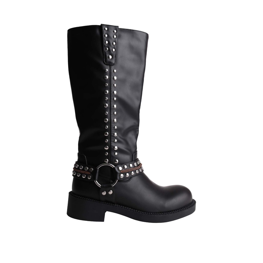 Villains SF ENGINEER-STUDS Biker Boots รองเท้าบูทผู้หญิง ส้นสูง 1.6"