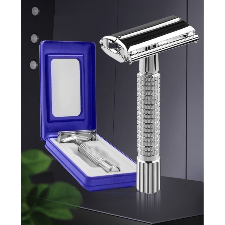 Nanjie Shaving set ชุดโกนหนวดสแตนเลส ขนาดพกพา พร้อมกล่องจัดเก็บ มีดโกน