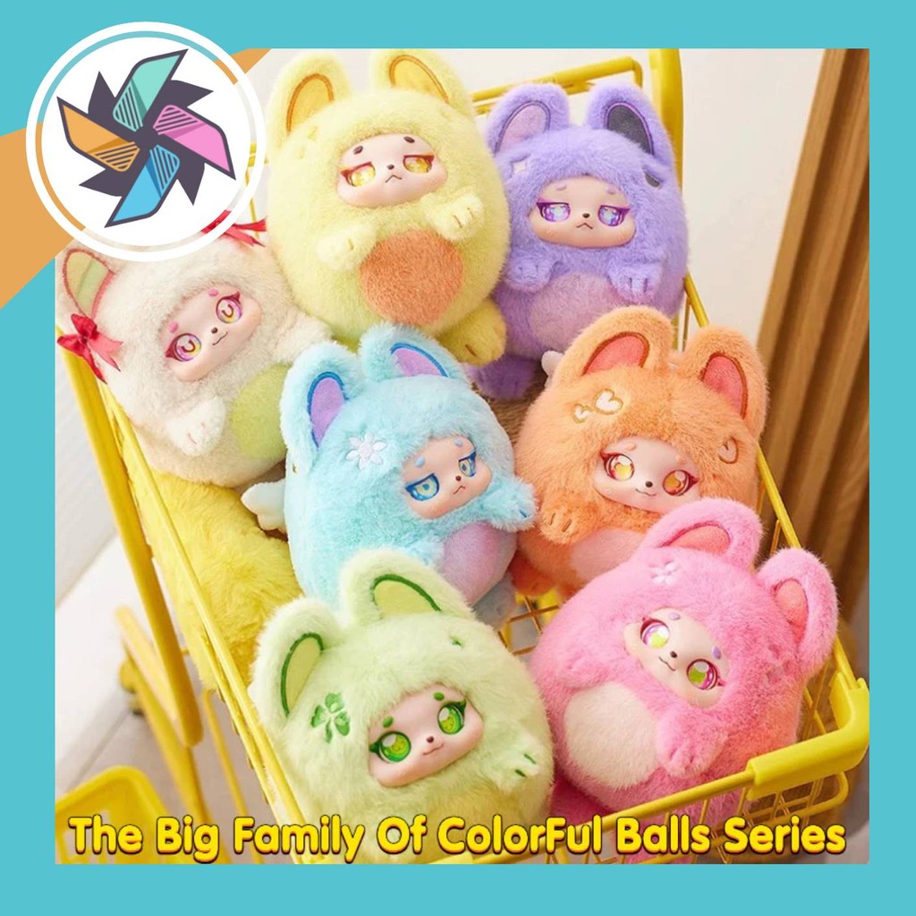 (โค๊ดแฟลด 30%) พร้อมส่ง Colorful Ball Family ตุ๊กตาพวงกุญแจ มีซิป สะพายได้ กล่องสุ่ม แบบจุ่มและยกกล่อง