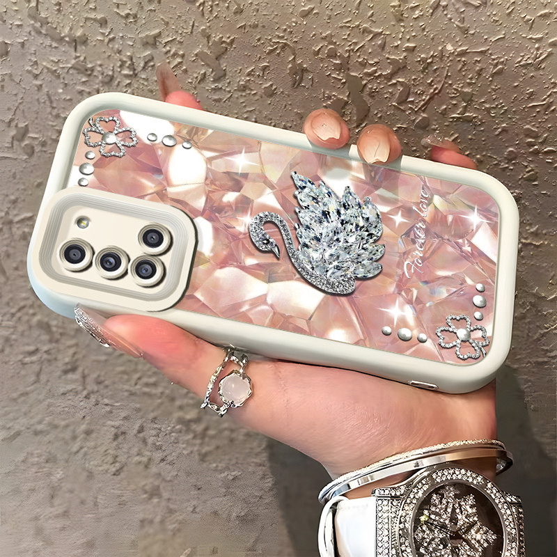เคสสำหรับ Samsung Galaxy A31 เคสป้องกันหรูหรากันกระแทกเคสซิลิโคนซิลิโคนโทรศัพท์หงส์