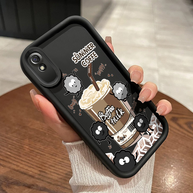 เคสสำหรับ Xiaomi Redmi 9A Redmi 9i Redmi 9T Redmi 9 Power เคสโทรศัพท์กันกระแทกซิลิโคนนิ่มรวมทุกอย่างลายกาแฟชานม