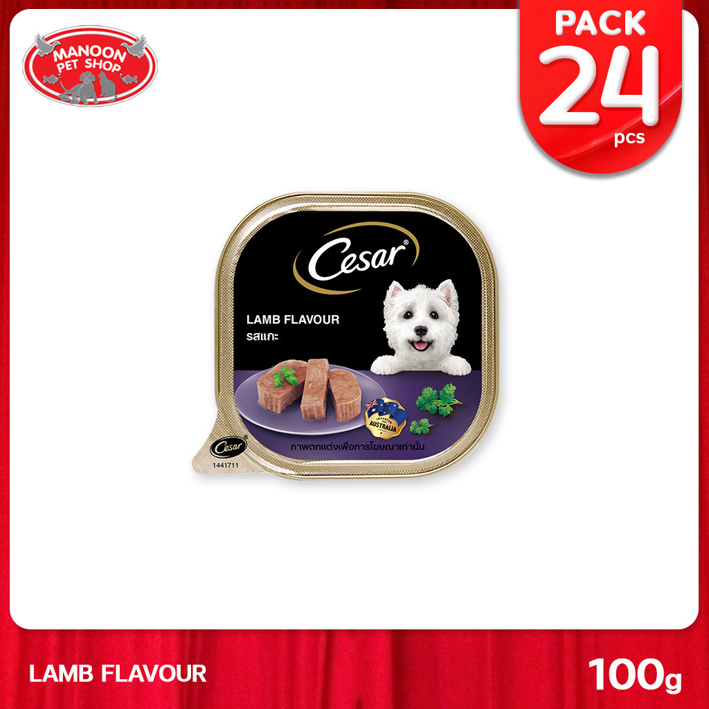 24 PCS CESAR Tray Dog Food ซีซาร์ อาหารเปียกสุนัข ชนิดถาด 100g.