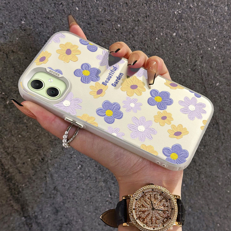 เคสสำหรับ Samsung A05 A05s A04 A04E M04 F04 A04s A03 A03S A02S M02S F02S เคสโทรศัพท์โปร่งใสดอกไม้