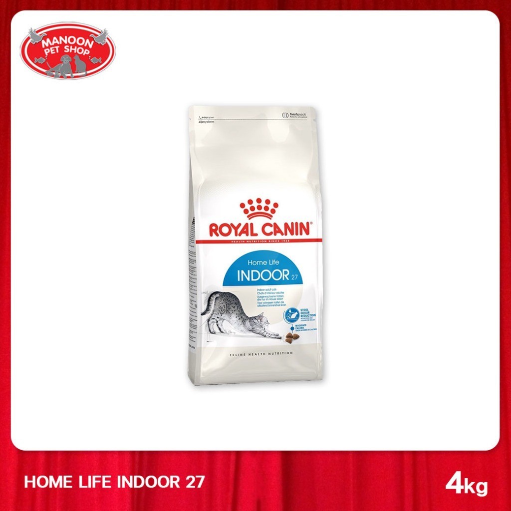 [MANOON] ROYAL CANIN Indoor-27 ขนาด 4kg สำหรับแมวโตอายุ 1 ปีขึ้นไป