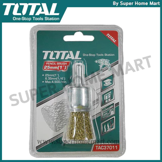 Total แปรงลวดภู่กัน ทองเหลือง ขนาด 1 นิ้ว แกน 1/4 นิ้ว รุ่น TAC37011 ( Pencil Brush ) แปรงลวดทองเหลือง แปรงลวดมีแกน
