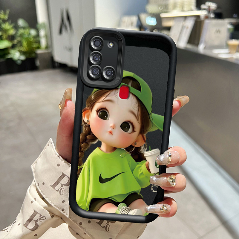 เคสสำหรับ Samsung Galaxy A21S เคสโทรศัพท์สำหรับหญิงสาวน่ารักอินเทรนด์น่ารักพร้อมปลอกซิลิโคนดูดซับแรงกระแทก