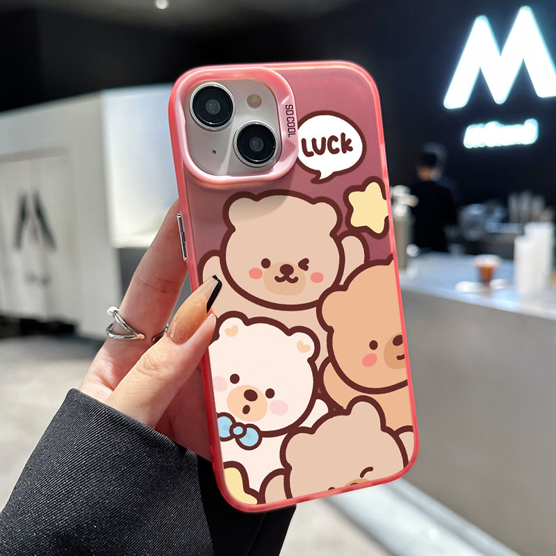 เคสสำหรับ OPPO A5 2020 A9 2020 A11 เคสโทรศัพท์หมีน้อยน่ารักเปลือกแข็งป้องกันการตกที่ซิลิโคนใส - รูปที่ 6