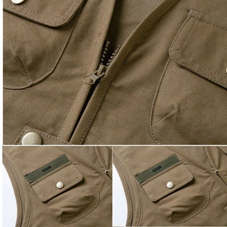เสื้อกั๊กผู้ชาย แคมป์ปิ้ง แขนกุด มีซิปหน้า เดินป่า เที่ยวเขา Camping vest M002