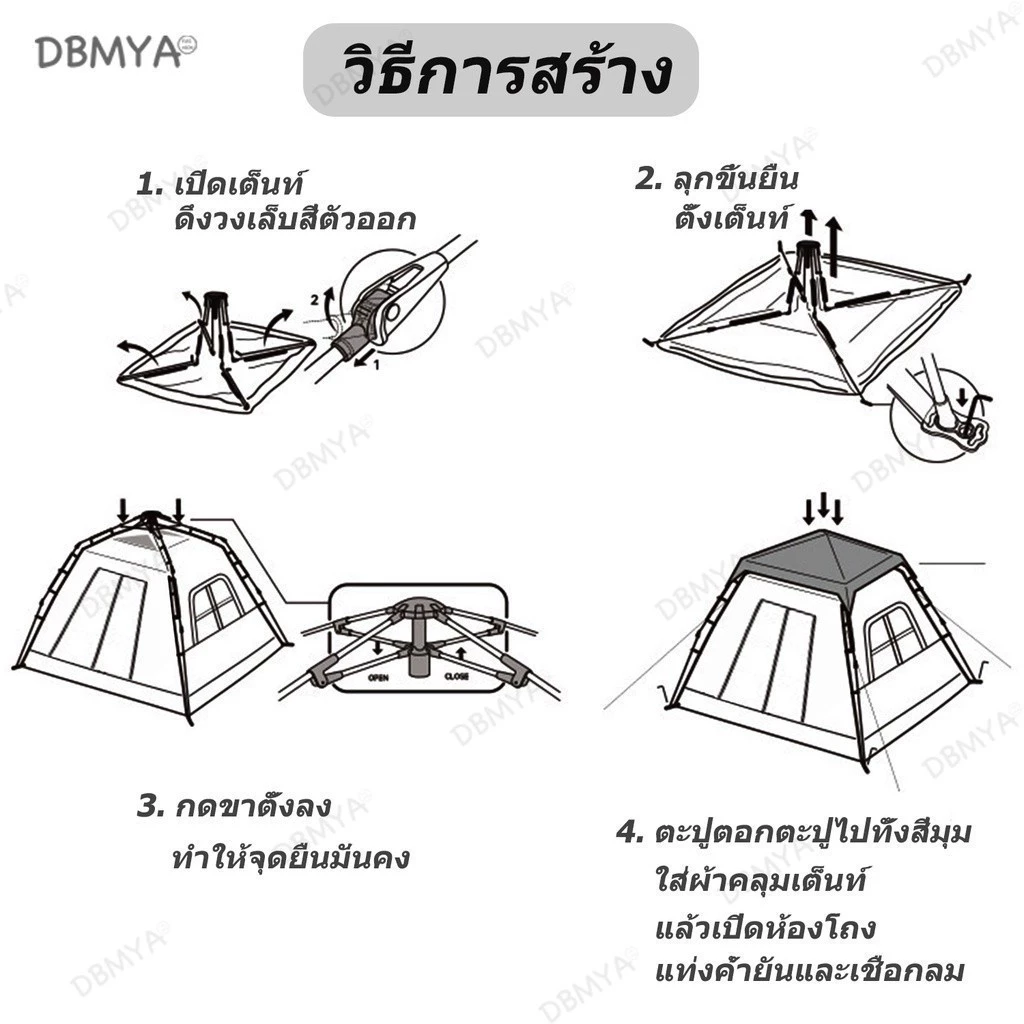 เต็นท์ Mountainhiker ขนาด 3-4 คน 2 ประตู 2 หน้าต่าง 2.1x2.1 เมตร thumbnail 8