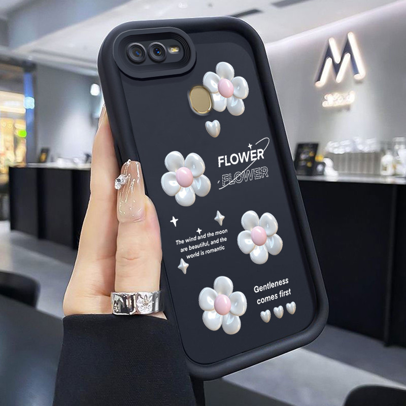 เคสสำหรับ OPPO A7 OPPO A5s OPPO A12 OPPO A12S A11k เคสนิ่มซิลิโคนเคสโทรศัพท์ภาพดอกไม้เงินกันกระแทก