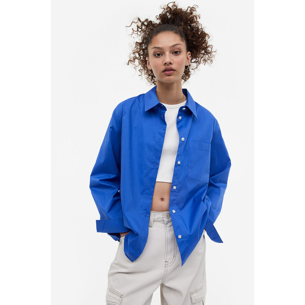H&M Woman Cotton poplin shirt 1134739_3