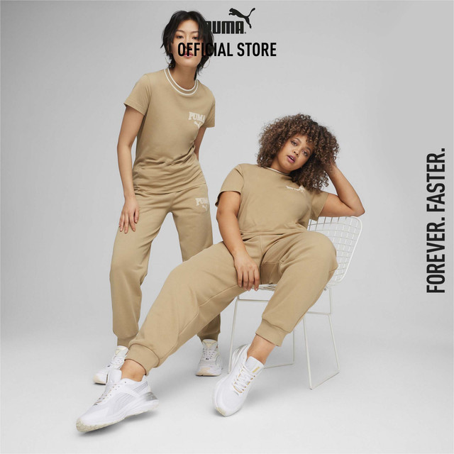 PUMA BASICS - เสื้อยืดผู้หญิง PUMA SQUAD สีเบจ - 67789783