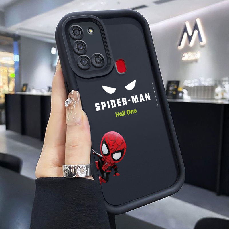 เคสสำหรับ Samsung Galaxy A21S เคสการ์ตูนสไปเดอร์แมนเคสโทรศัพท์ปลอกซิลิโคนนิ่มแบบเรียบง่าย