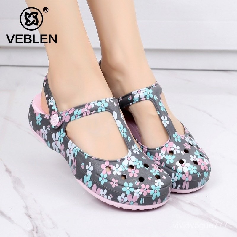 Veblen รองเท้าแตะผู้หญิงพิมพ์หลุมรองเท้าผู้หญิงรองเท้า6909 6910