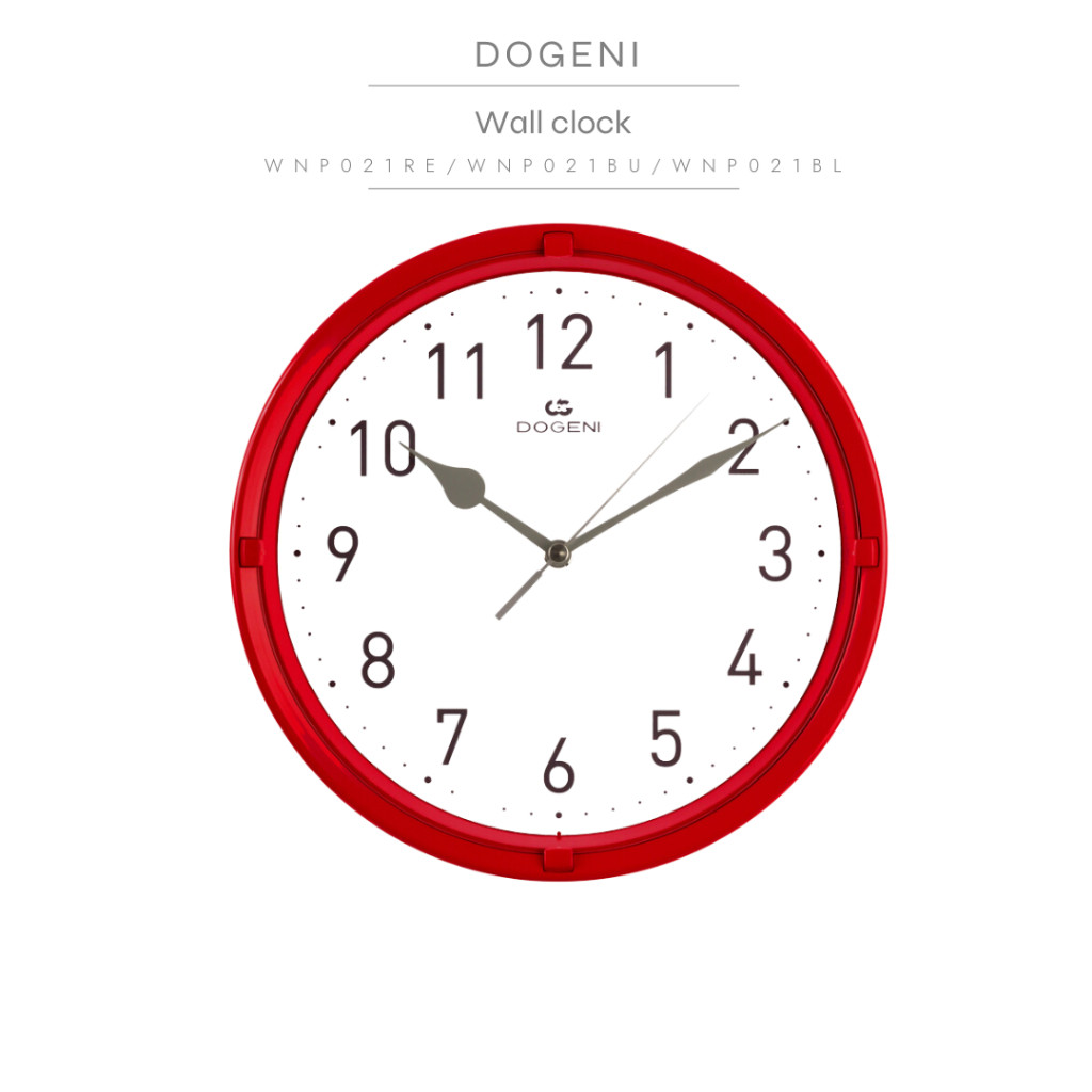 DOGENI นาฬิกาแขวนผนัง Wall Clock (WNP021RE/WNP021BL/WNP021BU) สีแดง ดำ น้ำเงิน