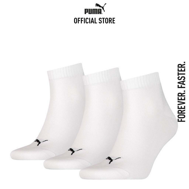 PUMA SOCKS - ถุงเท้า PUMA Unisex Quarter Socks 3 คู่ สีขาว - 93569903