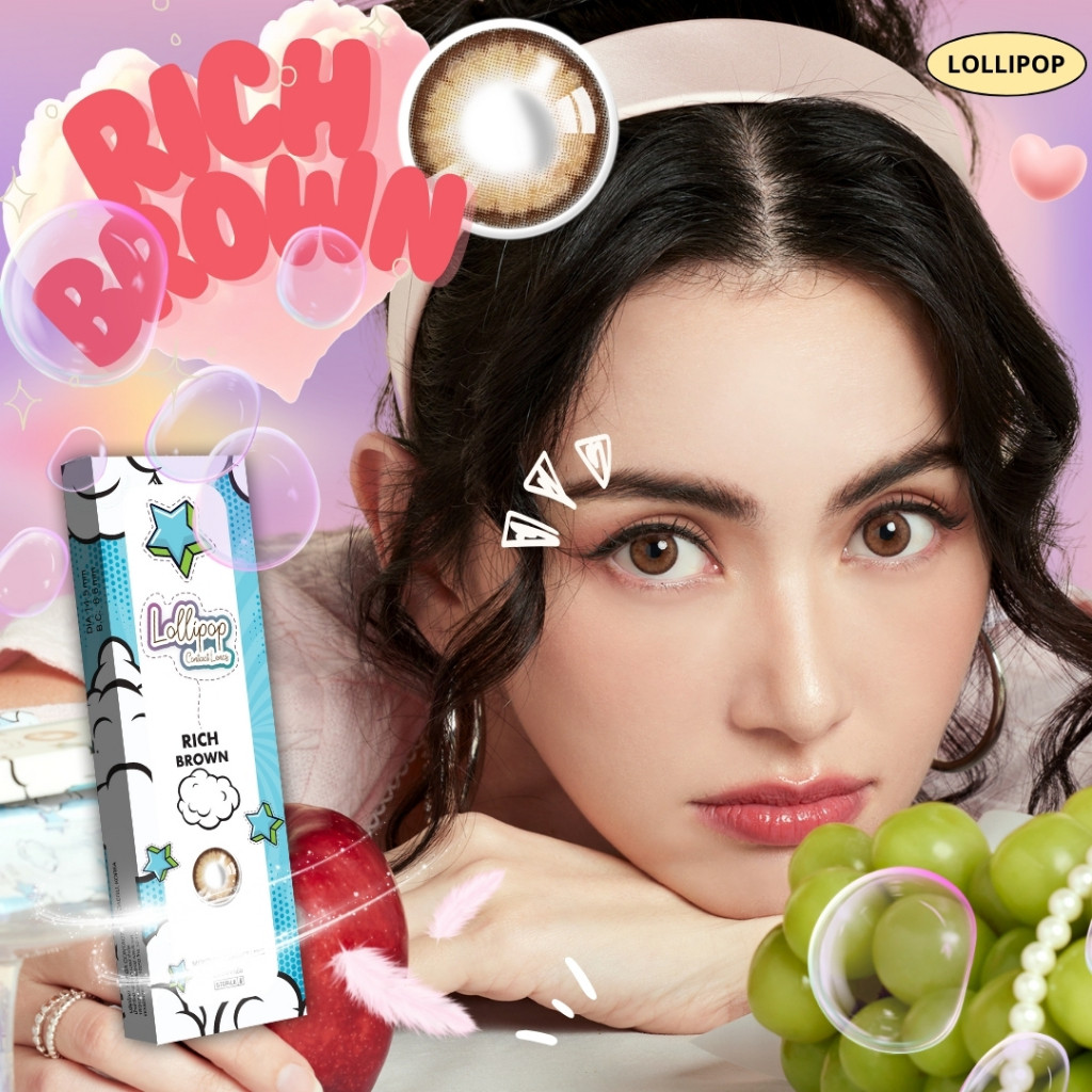 Lollipop My Days Contact Lens Rich Brown 0.00ถึง-1000 คอนแทคเลนส์