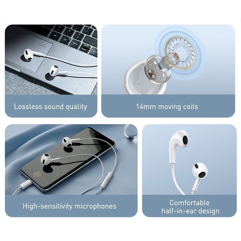 Baseus หูฟังมีสาย รุ่น Encok Type-C lateral in-ear Wired Earphone C17 - รูปที่ 6