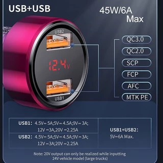Baseus Magic Series PPS digital display (Type-c PD+QC) Intelligent dual quick charging and car charging of 45W
